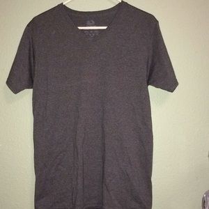 Men's gray v neck tee shirt size S